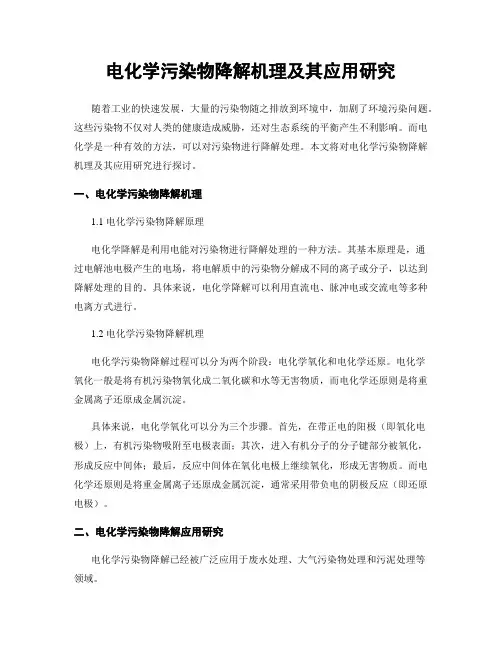 电化学污染物降解机理及其应用研究