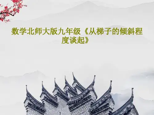 数学北师大版九年级《从梯子的倾斜程度谈起》PPT文档49页