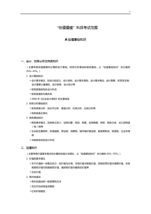 实用投融资分析师(AIFA)认证考试