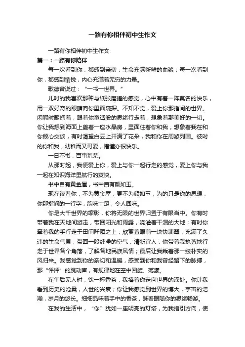 一路有你相伴初中生作文