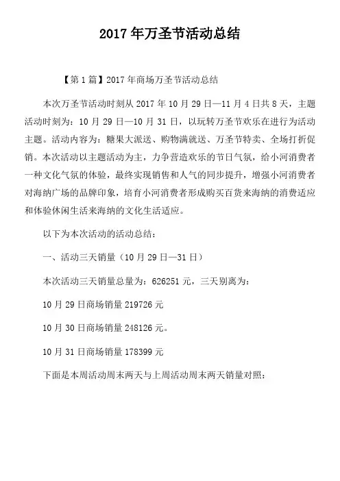 2017年万圣节活动总结