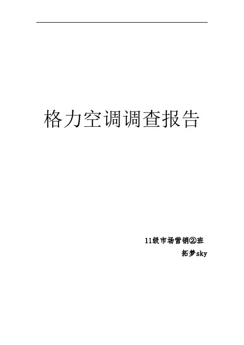格力空调调研报告模板