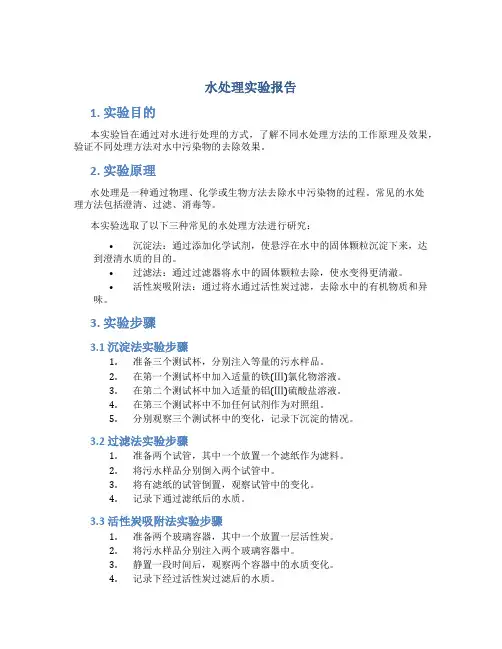 水处理实验报告