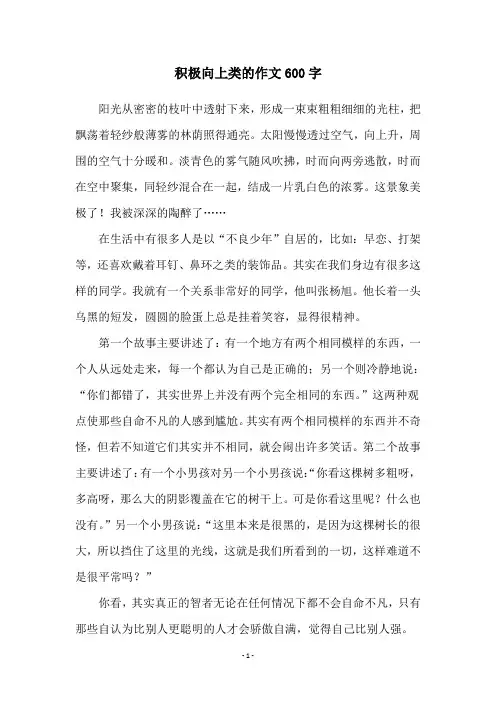 积极向上类的作文600字