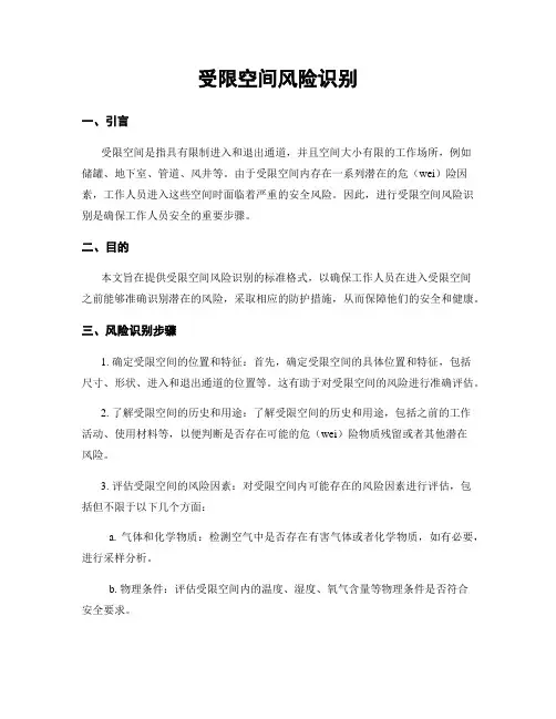 受限空间风险识别