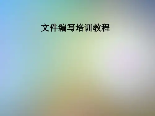 文件编写培训教程