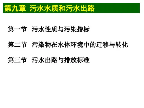 水污染控制工程：第九章 污水水质和污水出路