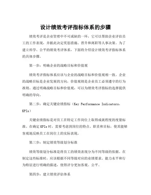 设计绩效考评指标体系的步骤