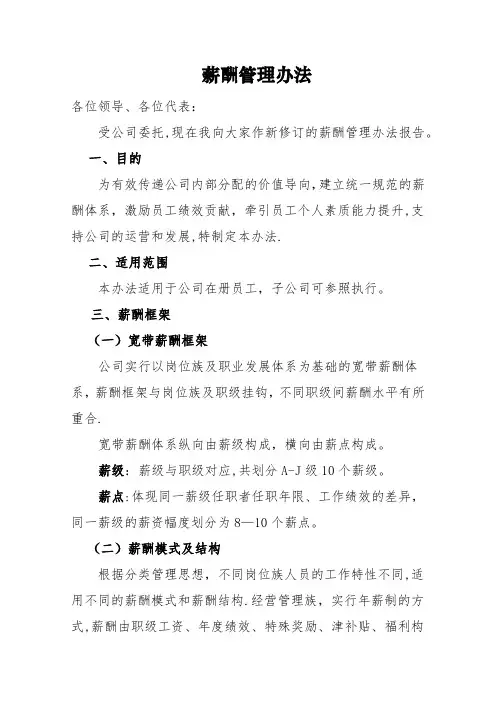 薪酬管理办法(职代会)