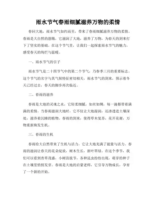 雨水节气春雨细腻滋养万物的柔情