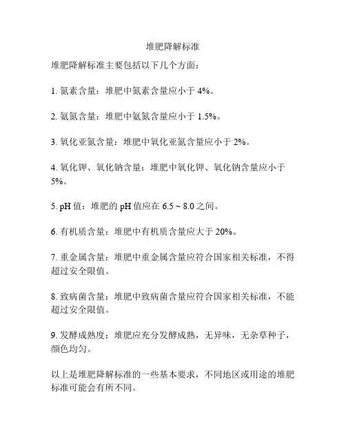 堆肥降解标准