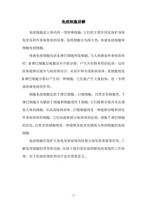 免疫细胞讲解