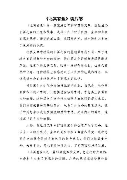 北冥有鱼读后感