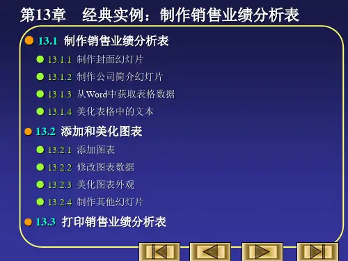 ppt 课件制作教程 第13章  经典实例：制作销售业绩分析表