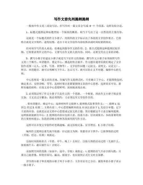 写作文前先列提纲提纲