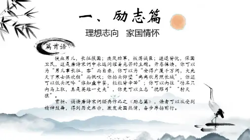 唐诗宋词经典作品赏析.一、励志篇