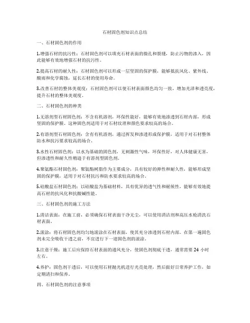 石材固色剂知识点总结