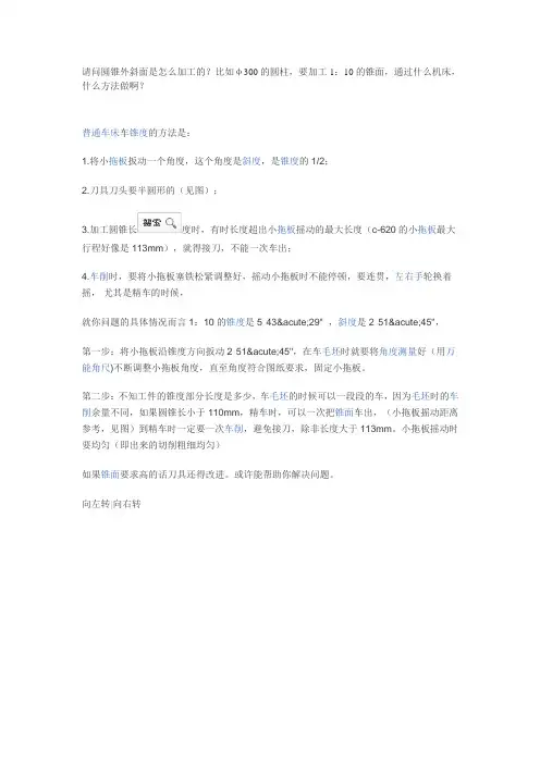 锥外斜面加工