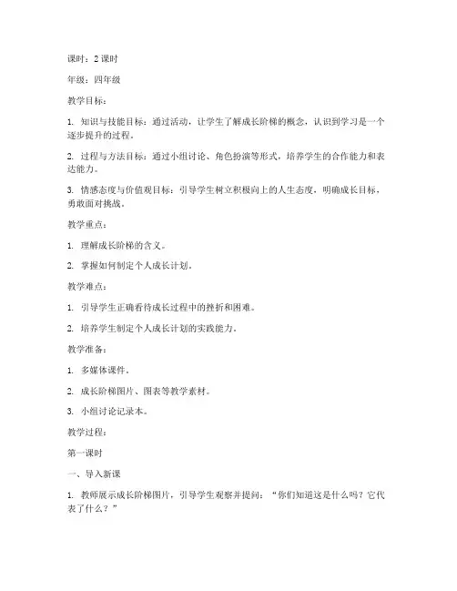 小学阶段成长阶梯教案模板