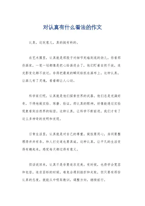 对认真有什么看法的作文