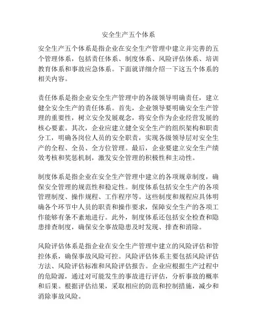 安全生产五个体系