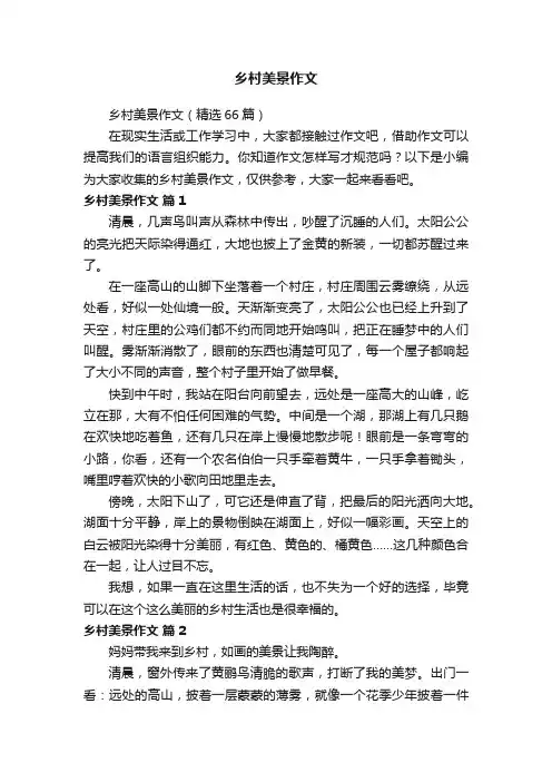 乡村美景作文（精选66篇）