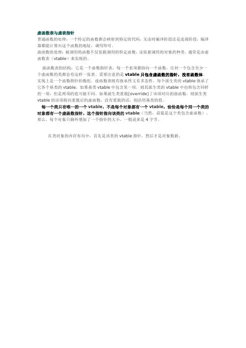 虚函数表与虚表指针