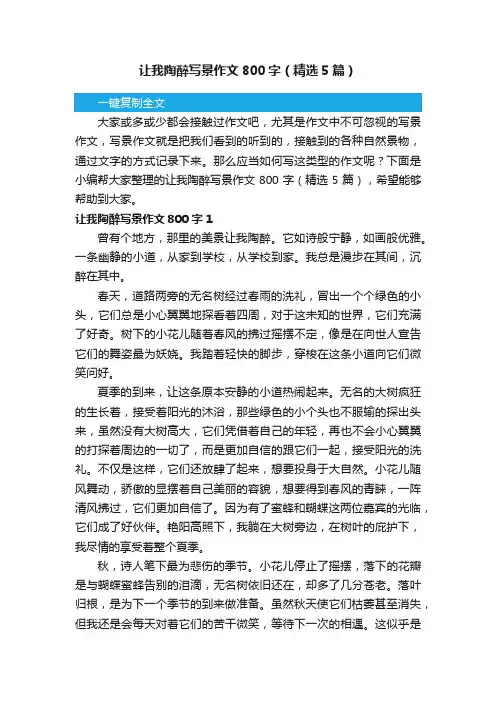 让我陶醉写景作文800字（精选5篇）