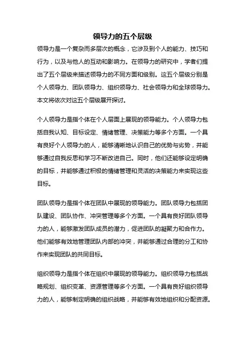 领导力的五个层级