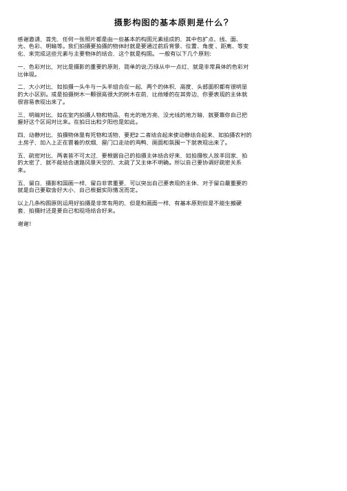 摄影构图的基本原则是什么？