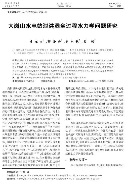 大岗山水电站泄洪洞全过程水力学问题研究