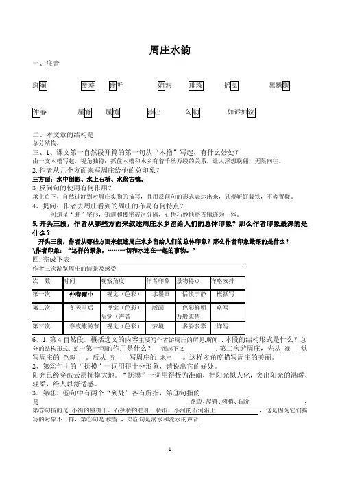 周庄水韵作业答案