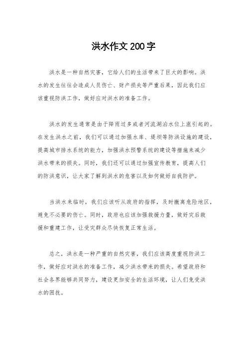 洪水作文200字