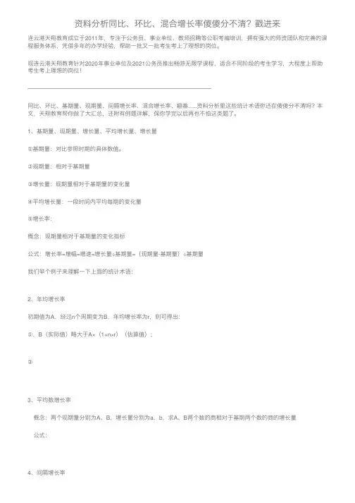 资料分析同比、环比、混合增长率傻傻分不清？戳进来