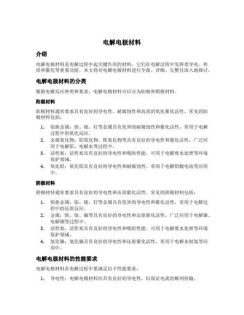 电解电极材料