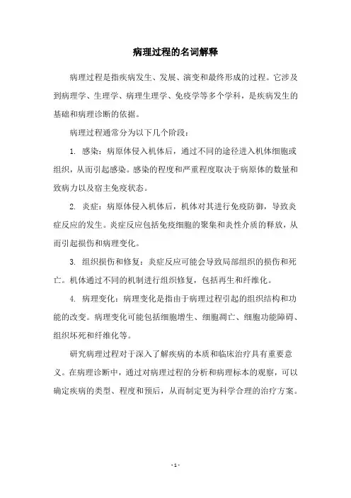 病理过程的名词解释