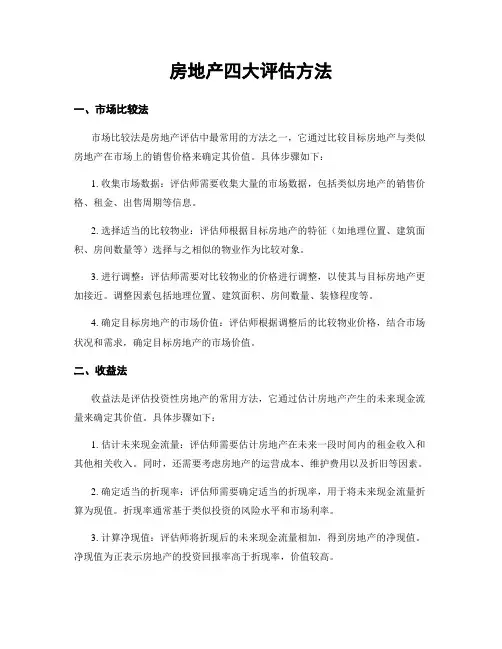 房地产四大评估方法