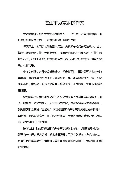 湛江市为家乡的作文