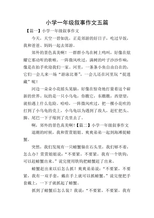小学一年级叙事作文五篇