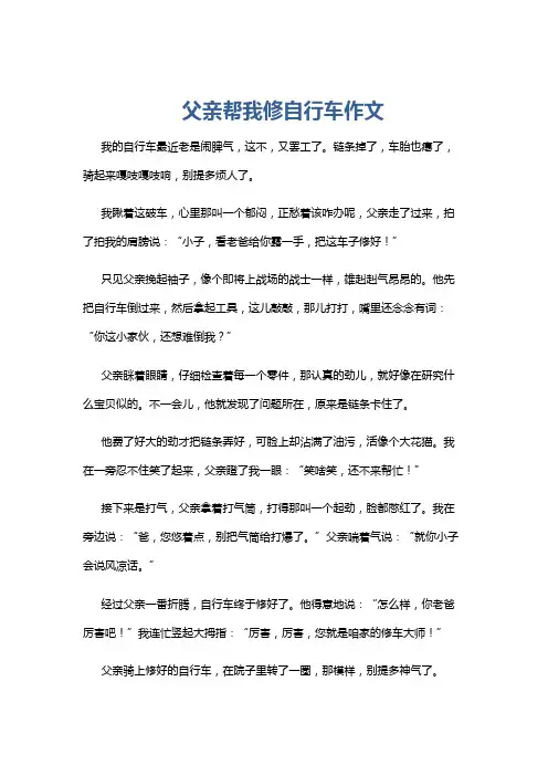 父亲帮我修自行车作文