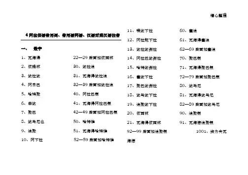 常用语阿语、汉语对照汉语注音