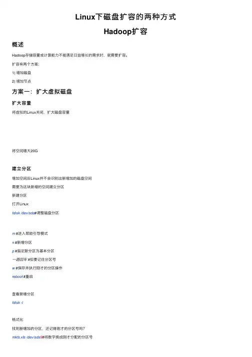 Linux下磁盘扩容的两种方式