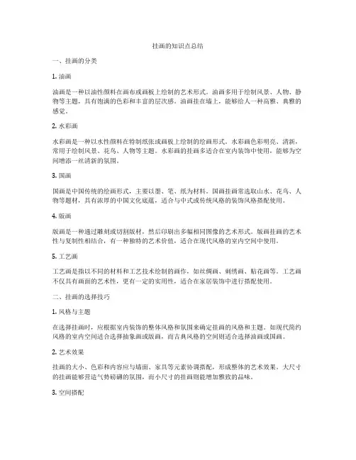 挂画的知识点总结