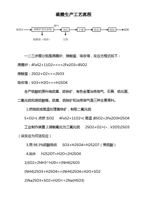 硫酸生产工艺