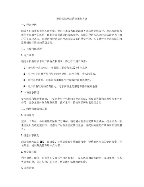 整形医院网络营销策划方案