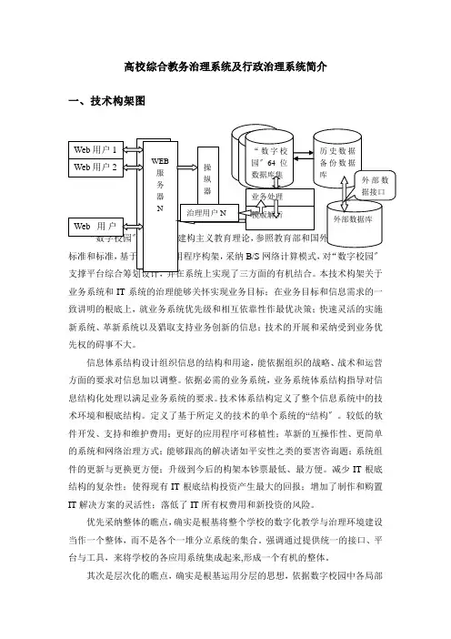 高校综合教务管理系统及行政管理系统介绍