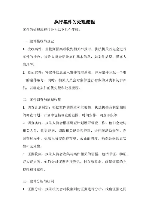 执行案件的处理流程