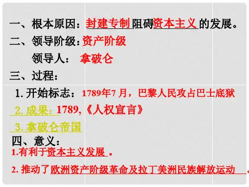 八年级历史上册 第11课 法国大革命课件 岳麓版