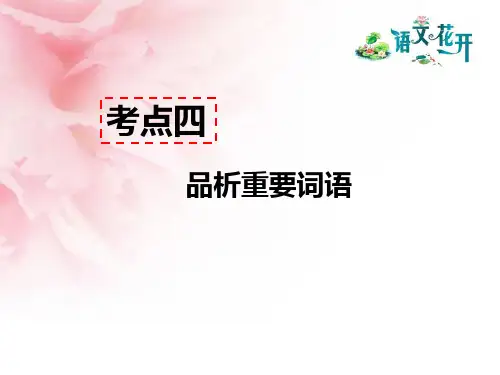 考点四 - 品析重要词语   答题模板