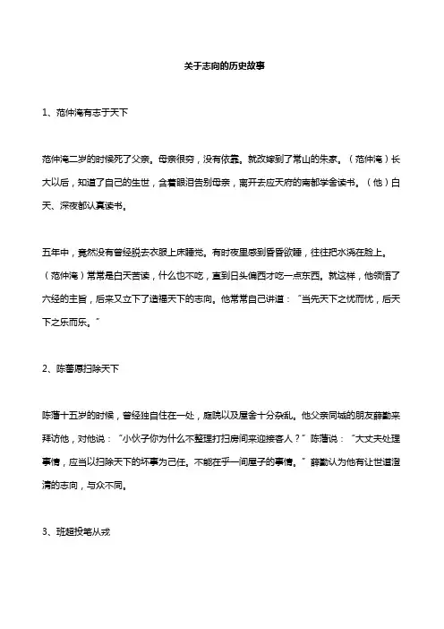 关于志向的历史故事